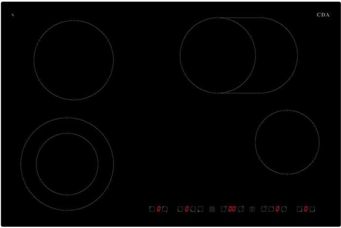 CDA HC7600FR 70cm 4 Zone Ceramic Hob Black