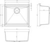 Carysil EN500 Quadrus 53cm Single Bowl Undermount Sink Black