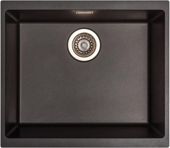 Carysil EN500 Quadrus 53cm Single Bowl Undermount Sink Black