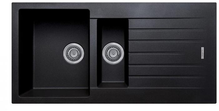 Prima CPR322 Granite 1.5 Bowl & Drainer Inset Sink Black