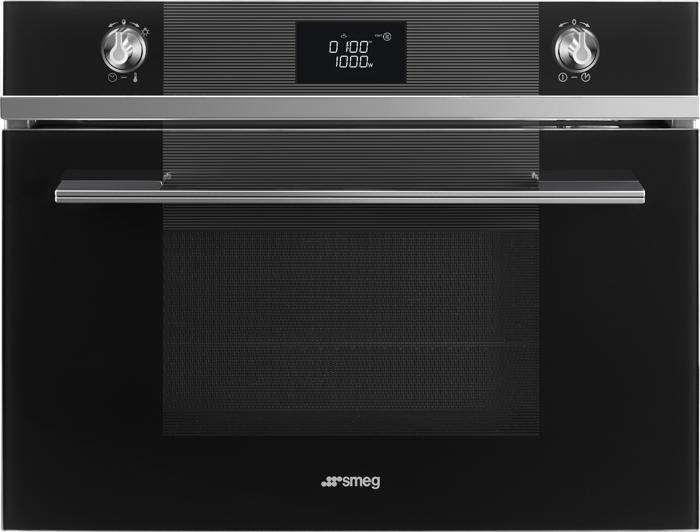 Smeg SF4102MCN Linea Combi-Microwave 45cm compact Built-in Microwave Black