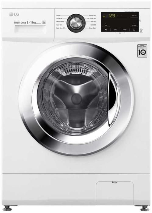 LG FWMT85WE  Direc Drive™ 8kg / 5kg, 1400rpm Freestanding Washer Dryer White
