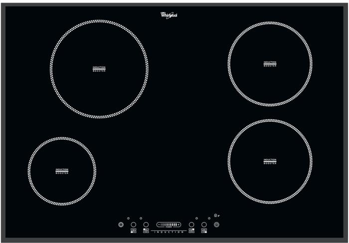 Whirlpool ACM813/BA 4 Zone 77cm Induction Hob Black