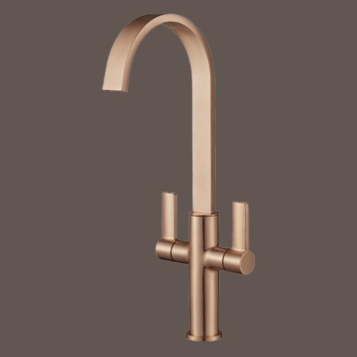 Francis Pegler JERONI SWEPT ( 922130 ) Dual Handle Mixer Tap Antique Brass