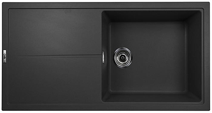 1810 Bladeuno 100i Large BLU/100/I/PQ/REV/LGE/910 600mm Single Bowl Purquartz Inset Sink Metallic Black