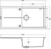 1810 Bladeuno 100i Large BLU/100/I/PQ/REV/LGE/913 600mm Single Bowl Purquartz Inset Sink Grey