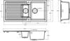 1810 Shardduo 150i SD/150/I/PQ/REV/822 600mm 1.5 Bowl Purquartz Inset Sink Grey