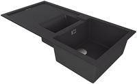 1810 Shardduo 150i SD/150/I/PQ/REV/820 600mm 1.5 Bowl Purquartz Inset Sink Metallic Black