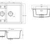 1810 Shardduo 615i SD/615I/PQ/802 600mm 1.5 Bowl Purquartz Undermount Sink Grey