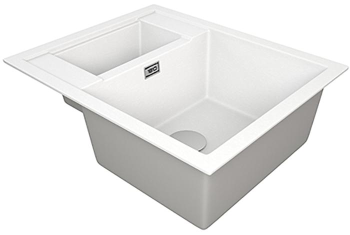 1810 Shardduo 615i SD/615I/PQ/801 600mm 1.5 Bowl Purquartz Undermount Sink Polar White
