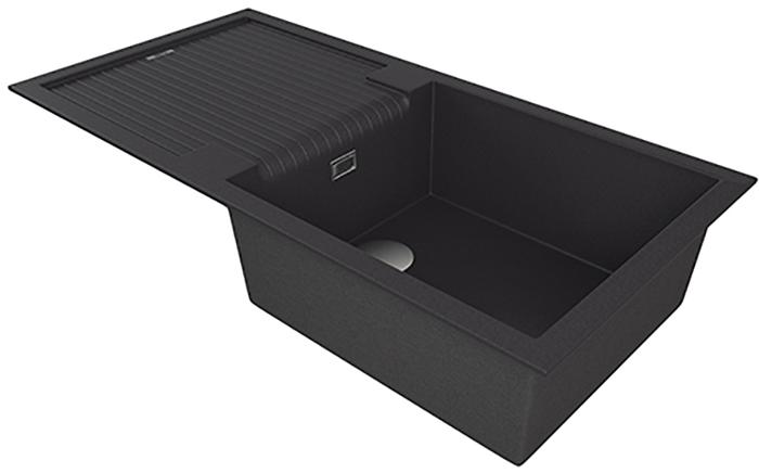 1810 Sharduno 100i SU/100/I/PQ/REV/810 600mm Single Bowl Purquartz Inset Sink Metallic Black