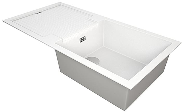 1810 Sharduno 100i SU/100/I/PQ/REV/811 600mm Single Bowl Purquartz Inset Sink Polar White