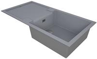 1810 Sharduno 100i SU/100/I/PQ/REV/812 600mm Single Bowl Purquartz Inset Sink Grey