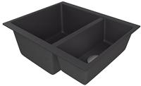 1810 Cavaduo 335/155U CD/3315/U/PQ/REV/720 600mm 1.5 Bowl Purquartz Undermount Sink Metallic Black