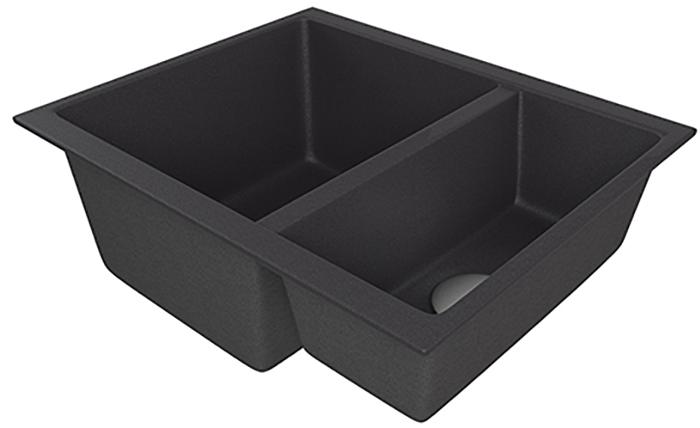 1810 Cavaduo 335/155U CD/3315/U/PQ/REV/720 600mm 1.5 Bowl Purquartz Undermount Sink Metallic Black