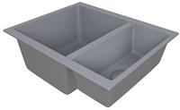 1810 Cavaduo 335/155U CD/3315/U/PQ/REV/722 600mm 1.5 Bowl Purquartz Undermount Sink Grey