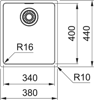 Franke MRX 110-34 Maris 380*440mm  ( MRX11034 ) Undermount Sink Stainless steel