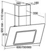CDA EVA60BL 60cm Angled Extractor Hood Black