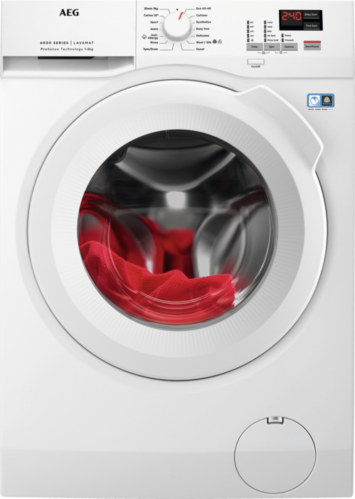 AEG L6FBK841B 6000 ProSense® 8kg 1400spin Freestanding Washing Machine White