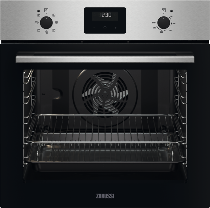 Zanussi ZOHNX3X1 Series 20 FanCook Oven Built-in Single Electric Oven + ZIBN646K 4 Zone Induction Hob ( Oven and Hob Pack ) Stainless steel