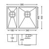 Carysil SQI07RH QUBE (RH main bowl)  1.5 Bowl (Undermount or Inset) Undermount Sink Stainless steel