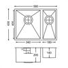 Carysil SQI07LH Qube (LH Main Bowl) 1.5 Bowl ( Undermount or inset) Undermount Sink Stainless steel