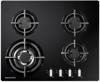 Rangemaster RMB60HPNGFGL  60cm Gas on Glass 4 Burner Gas Hob Black Glass