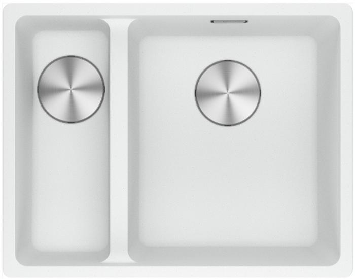 Franke MRG 160-34-15 xBowl Left Hand Small 1.5 Bowl, Fragranite ( MRG1603415 ) Undermount Sink Polar White