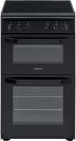 Hotpoint HD5V92KCB/UK 50cm 4 Ceramic Zone Hob Freestanding Electric Cooker Black