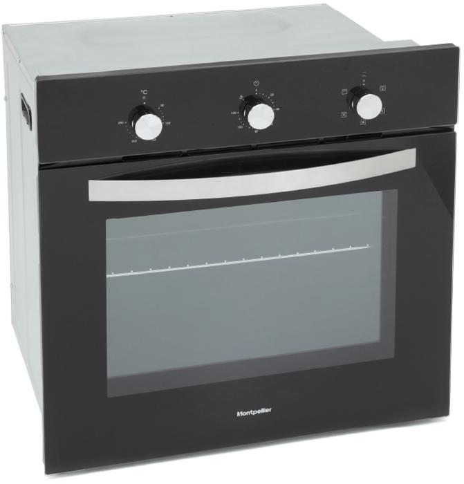 Montpellier MSFO59B Slim Depth (531mm) 59-Litre TruFan Built-in Single Electric Oven Black