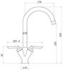 Prima BPR1058 Dual  Lever V Shape Mixer Tap Brushed Steel