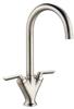 Prima BPR1058 Dual  Lever V Shape Mixer Tap Brushed Steel