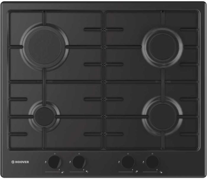 Hoover HHW6BRBB 60cm 4 x Burner Gas Hob Black