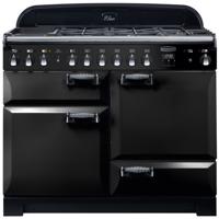 Rangemaster ELA110DFFBL/ 118000 Elan Deluxe 110 Dual Fuel Range Cooker Black ( Chrome Trim )