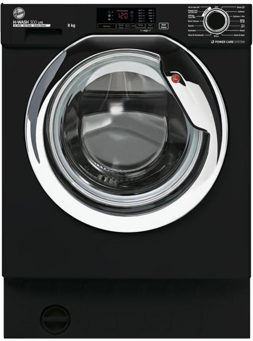 Hoover HBWS48D1ACBE H-WASH 300 LITE 8kg 1400spin Integrated Washing Machine Black