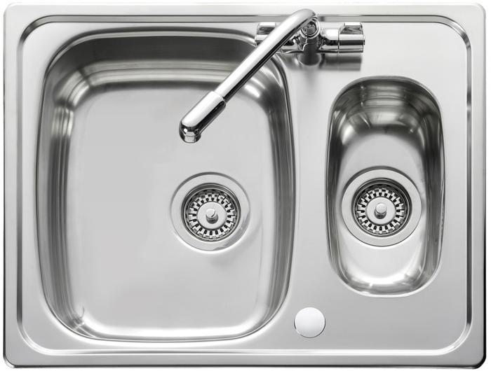 Leisure EL650 Euroline 1.5 Bowl Inset Sink + Rangemaster TMR1BF Dual Lever Tap ( Sink and Tap ) Stainless steel