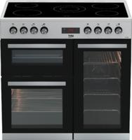 BEKO KDVC90X 90cm  5 Zone Ceramic hob Double Fan oven Electric Range Cooker Stainless steel
