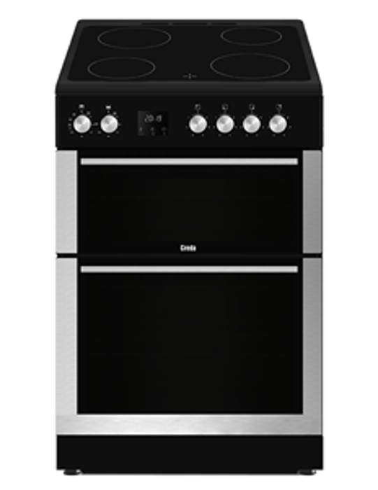 Creda C60CDOX 60cm Freestanding Ceramic Double Freestanding Electric Cooker Stainless steel