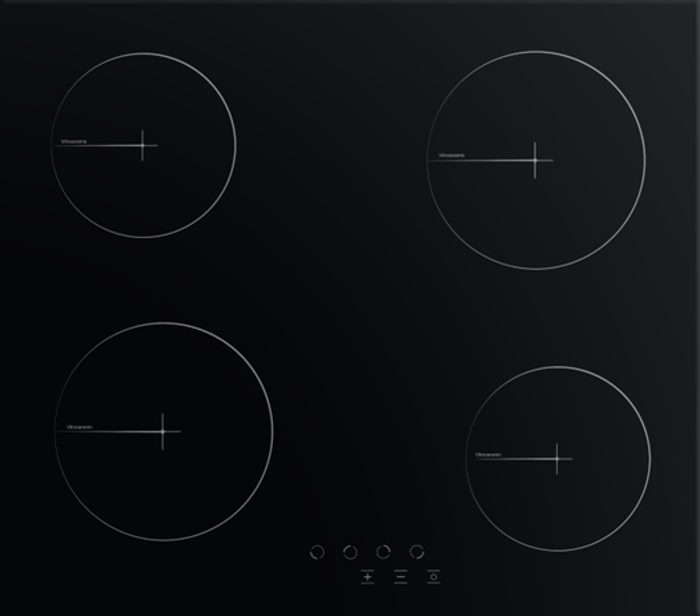 Creda C60CTC 60cm 4 Zones Touch Control Ceramic Hob Black Glass