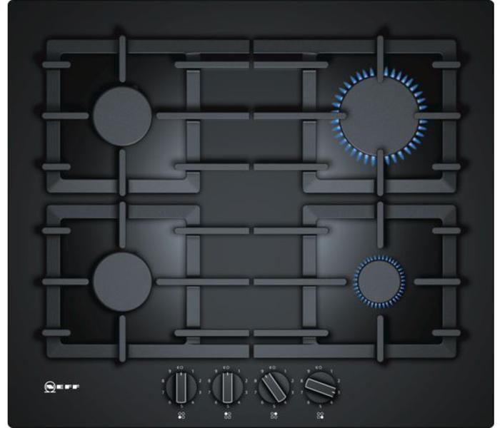 NEFF N 70 T26CS49S0 60cm Hard Glass 4 x Burner Gas Hob Black