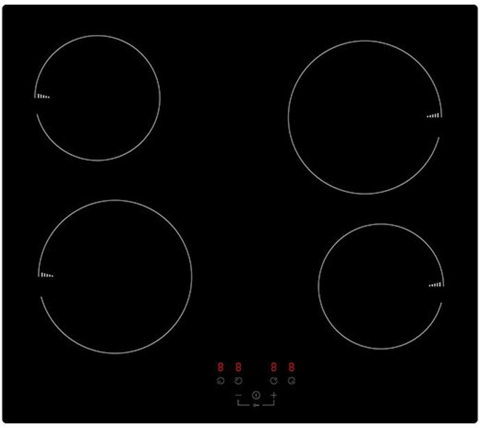 Teknix BITK6TC 60cm 4 Zone Ceramic Hob Black