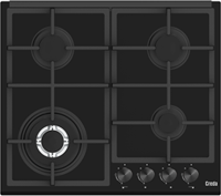 Creda C60GFCWG 60cm Gass Glass 4 Burner Gas Hob Black