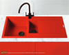 Carysil GD150-RD Red deep bowl gavano 1.5 Bowl and Drainer Inset Sink Red