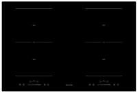 Teknix SCIH77SL 77cm Slider touch control 4 Zones Induction Hob Black