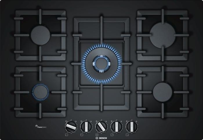 Bosch PPQ7A6B90 Series 6 75cm Tempered Glass Gas Hob Black
