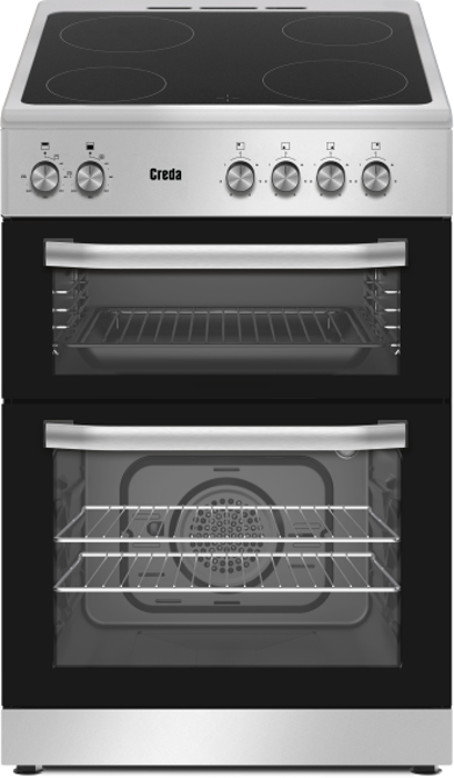 Creda CP60TCS 60cm Twin Cavity Freestanding Electric Cooker Silver