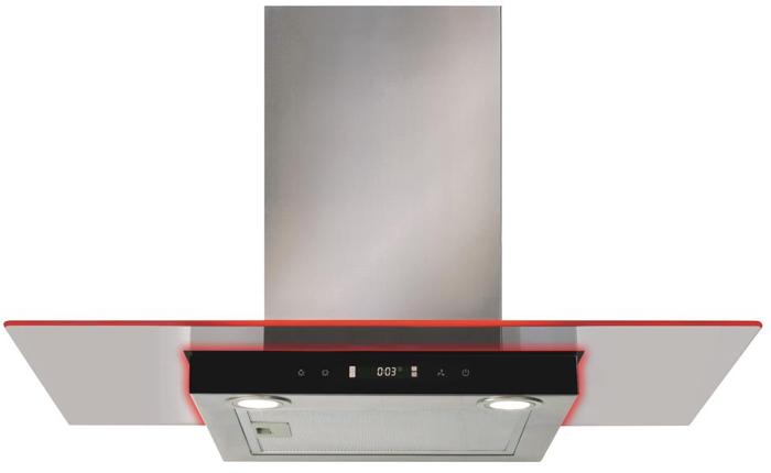 CDA EKN90SS 90cm Flat Glass Extractor with Edge Lighting Hood Stainless steel