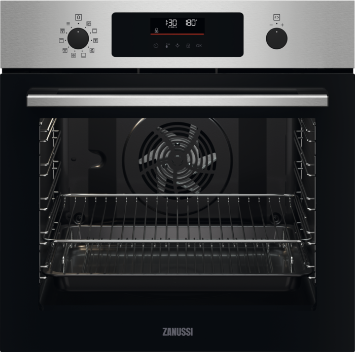 Zanussi ZOPNX6XN Single Electric Oven + ZGNN645X 4 Burner Gas Hob ( Oven and Hob Pack ) Stainless steel