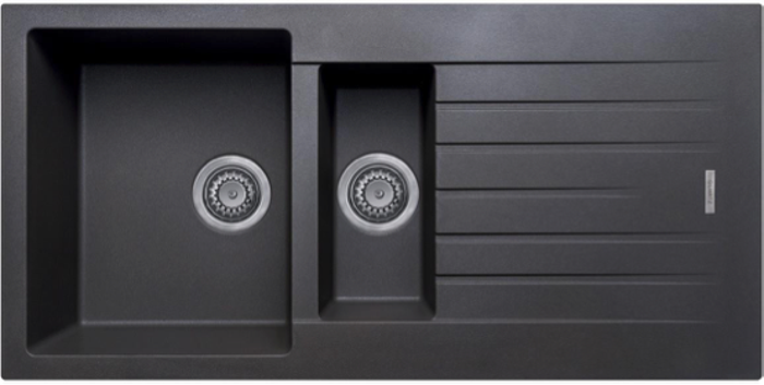 Prima CPR314 100cm Inset 1.5 Bowl Granite Sink Midnight Black