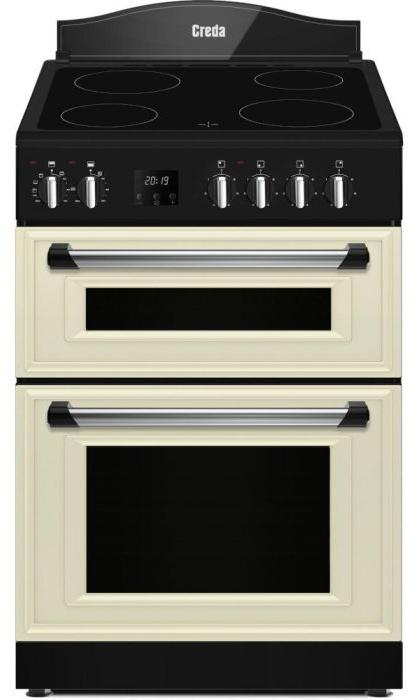 Creda C60CMRCRM Double Oven 4 Zone Ceramic top Freestanding Electric Cooker Cream